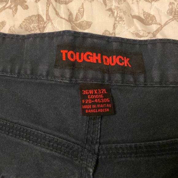 Tough Duck Men’s Navy Work Pants 36W x 32L - Picture 2 of 10